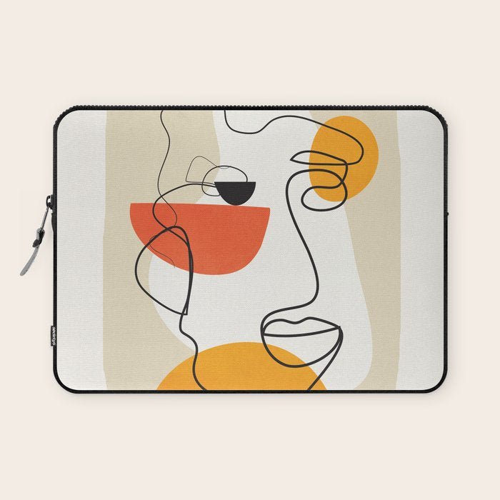 Abstract Face Line Design 03 Laptop Sleeve Gallery Image 1