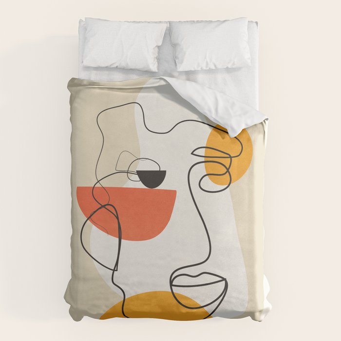 Abstract Face Line Design 03 Duvet Cover Gallery Image 6