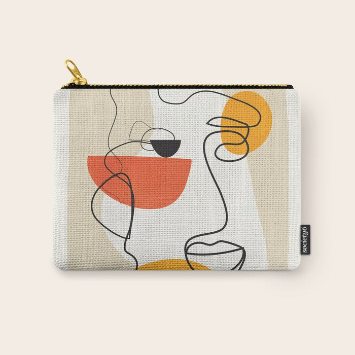 Abstract Face Line Design 03 Carry All Pouch Gallery Image 1