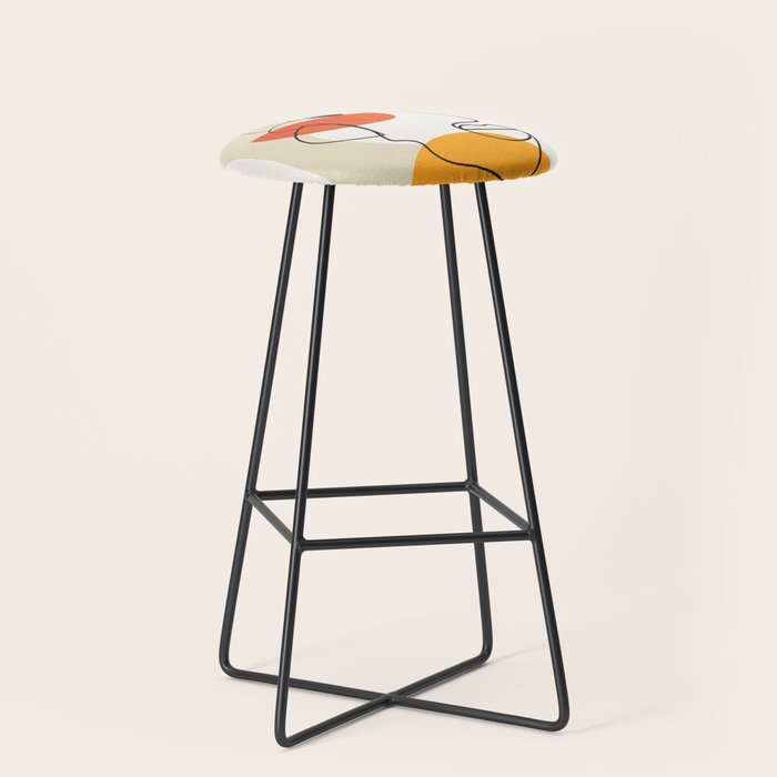Abstract Face Line Design 03 Stool Gallery Image 1