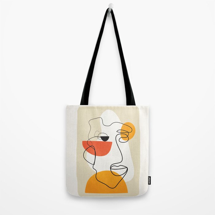 Abstract Face Line Design 03 Tote Bag Gallery Image 2