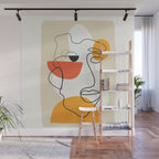 Abstract Face Line Design 03 Wall Mural Gallery Image 1