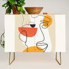 Abstract Face Line Design 03 Credenza Gallery Image 1