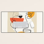 Abstract Face Line Design 03 Desk Mat Gallery Image 1