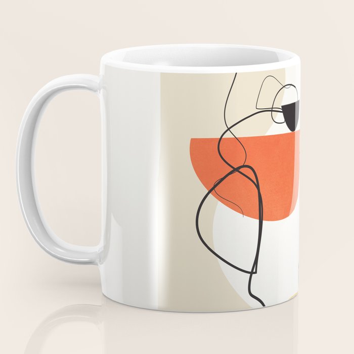 Abstract Face Line Design 03 Coffee Mug Gallery Image 3