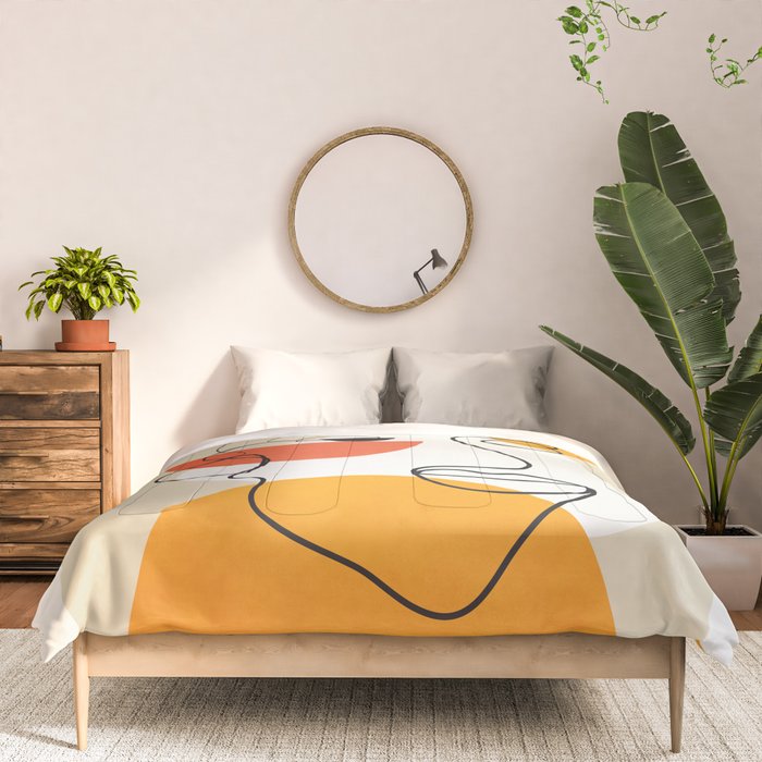 Abstract Face Line Design 03 Comforter Gallery Image 3
