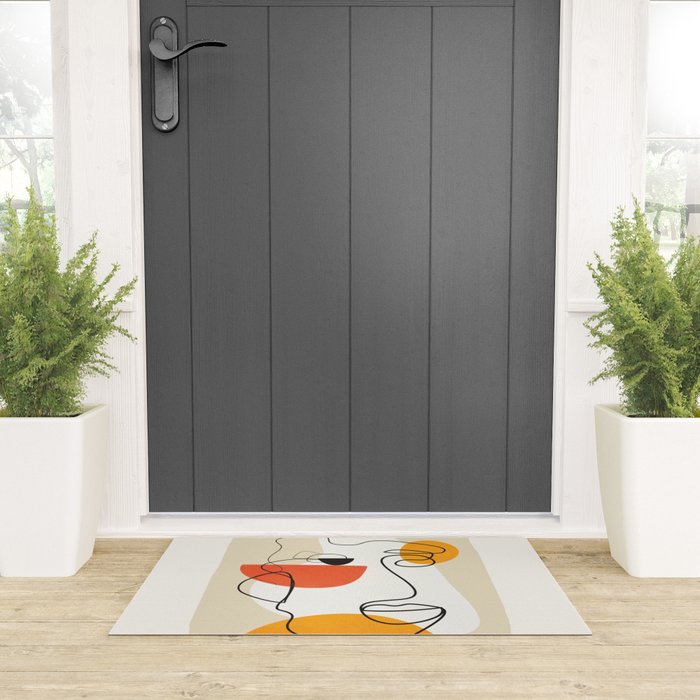 Abstract Face Line Design 03 Welcome Mat Gallery Image 3