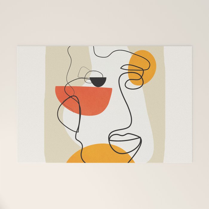 Abstract Face Line Design 03 Welcome Mat Gallery Image 1