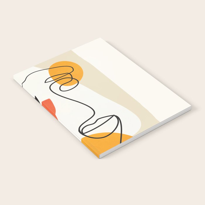 Abstract Face Line Design 03 Notebook Gallery Image 1