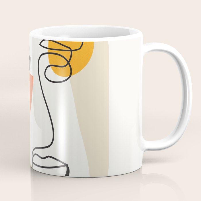 Abstract Face Line Design 03 Coffee Mug Gallery Image 1