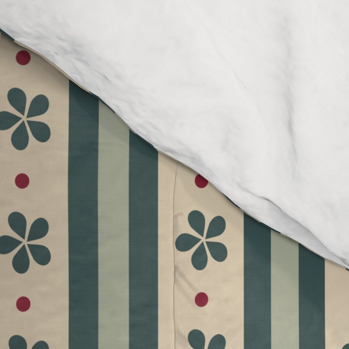 Green Stripes And Flowers Comforter Gallery Image 4