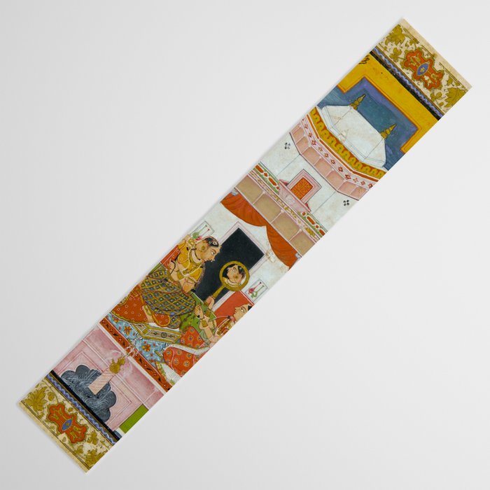 The Vilaval Ragini Antique Indian Miniature Painted Illustration Table Runner Gallery Image 3