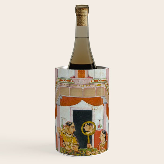 The Vilaval Ragini Antique Indian Miniature Painted Illustration Wine Chiller Gallery Image 1