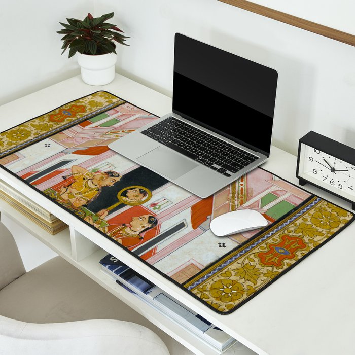 The Vilaval Ragini Antique Indian Miniature Painted Illustration Desk Mat Gallery Image 2