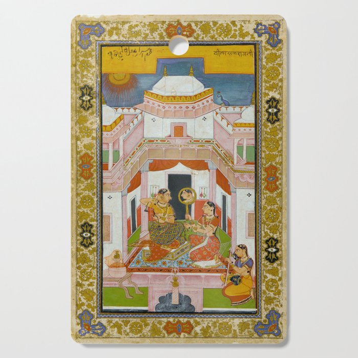 The Vilaval Ragini Antique Indian Miniature Painted Illustration Cutting Board Gallery Image 1