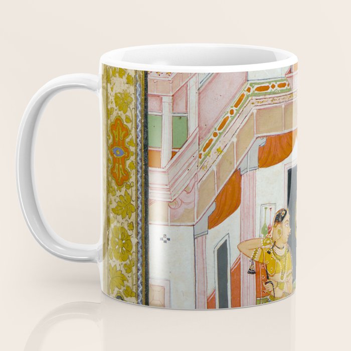 The Vilaval Ragini Antique Indian Miniature Painted Illustration Coffee Mug Gallery Image 3