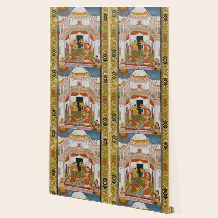 The Vilaval Ragini Antique Indian Miniature Painted Illustration Wallpaper Gallery Image 2