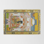 The Vilaval Ragini Antique Indian Miniature Painted Illustration Rug Gallery Image 2
