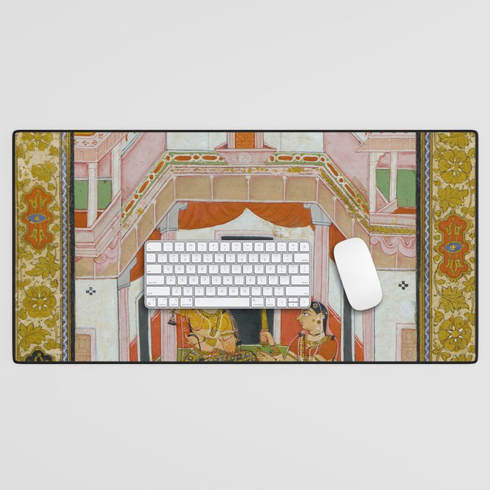 The Vilaval Ragini Antique Indian Miniature Painted Illustration Desk Mat Gallery Image 1