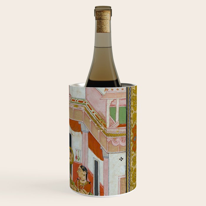 The Vilaval Ragini Antique Indian Miniature Painted Illustration Wine Chiller Gallery Image 3