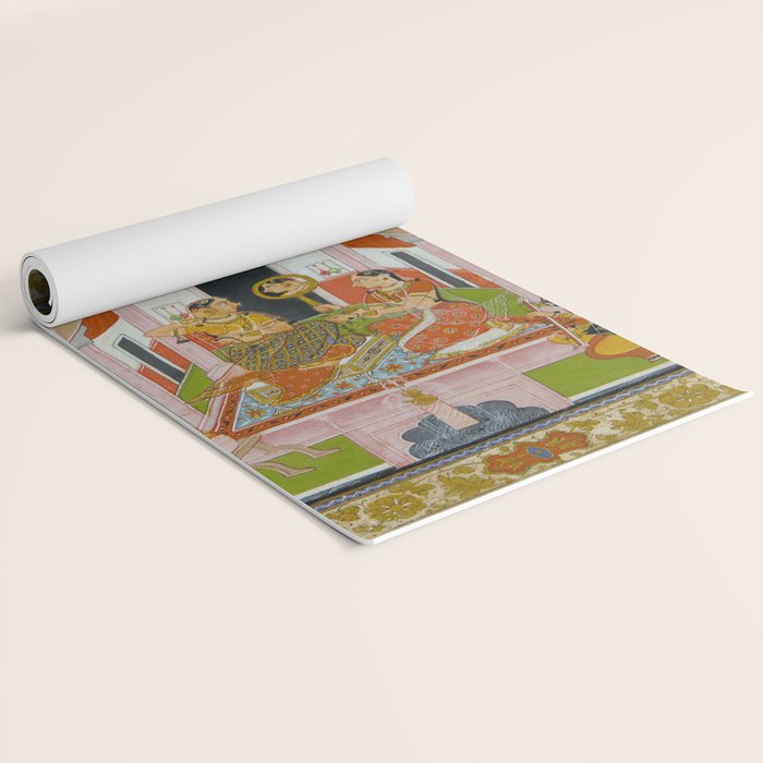 The Vilaval Ragini Antique Indian Miniature Painted Illustration Yoga Mat Gallery Image 2