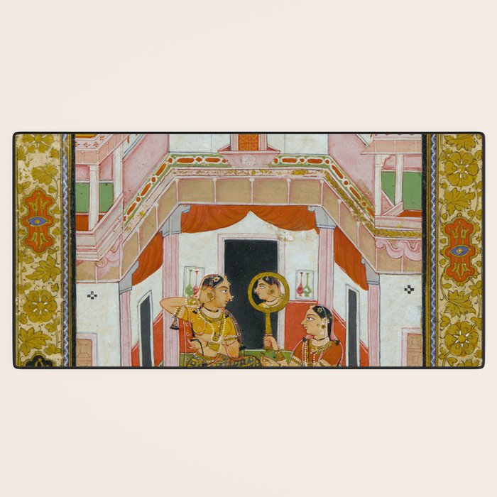 The Vilaval Ragini Antique Indian Miniature Painted Illustration Desk Mat Gallery Image 3