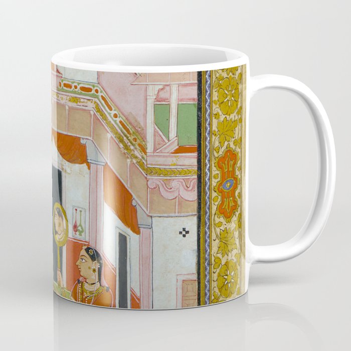 The Vilaval Ragini Antique Indian Miniature Painted Illustration Coffee Mug Gallery Image 1