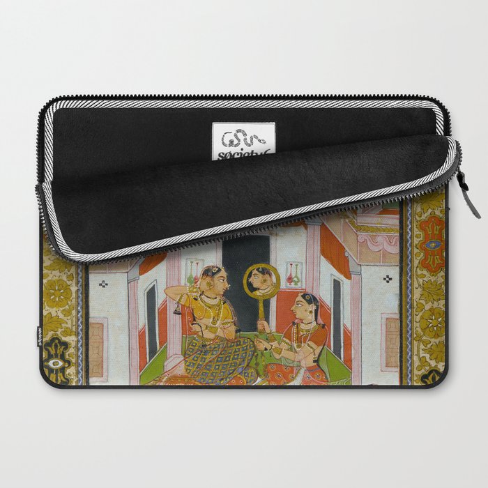 The Vilaval Ragini Antique Indian Miniature Painted Illustration Laptop Sleeve Gallery Image 2
