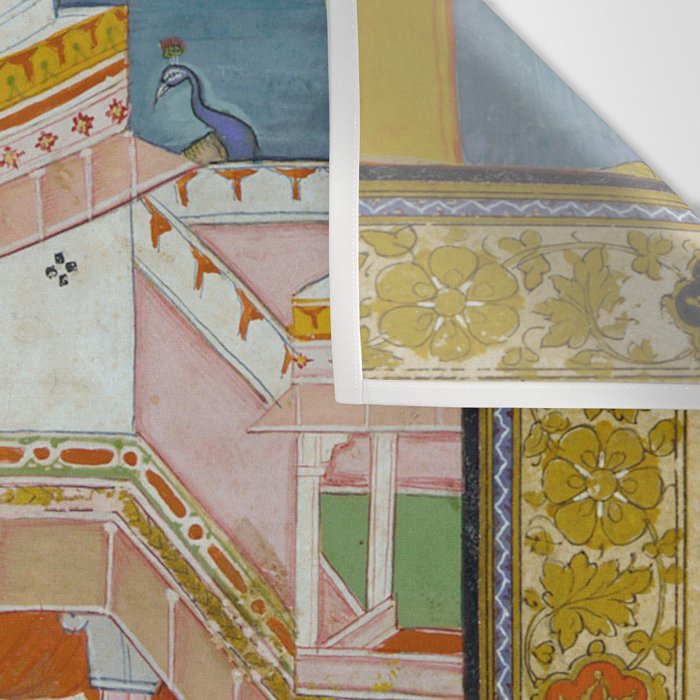 The Vilaval Ragini Antique Indian Miniature Painted Illustration Wall Tapestry Gallery Image 3