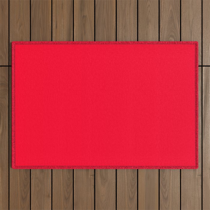 Bright Red Solid Color Outdoor Rug Gallery Image 1