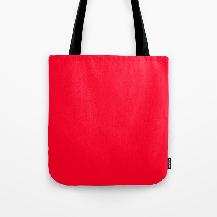 Bright Red Solid Color Tote Bag Gallery Image 1