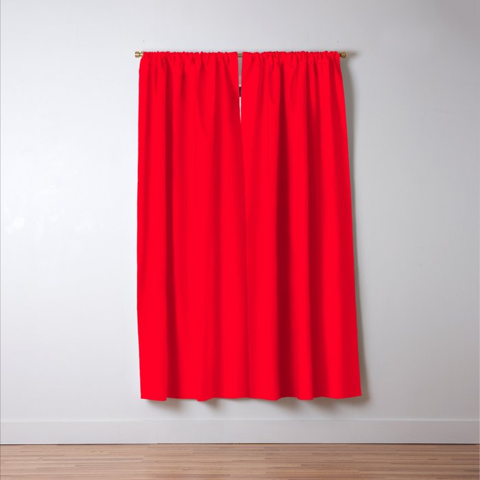 Bright Red Solid Color Window Curtain Gallery Image 3