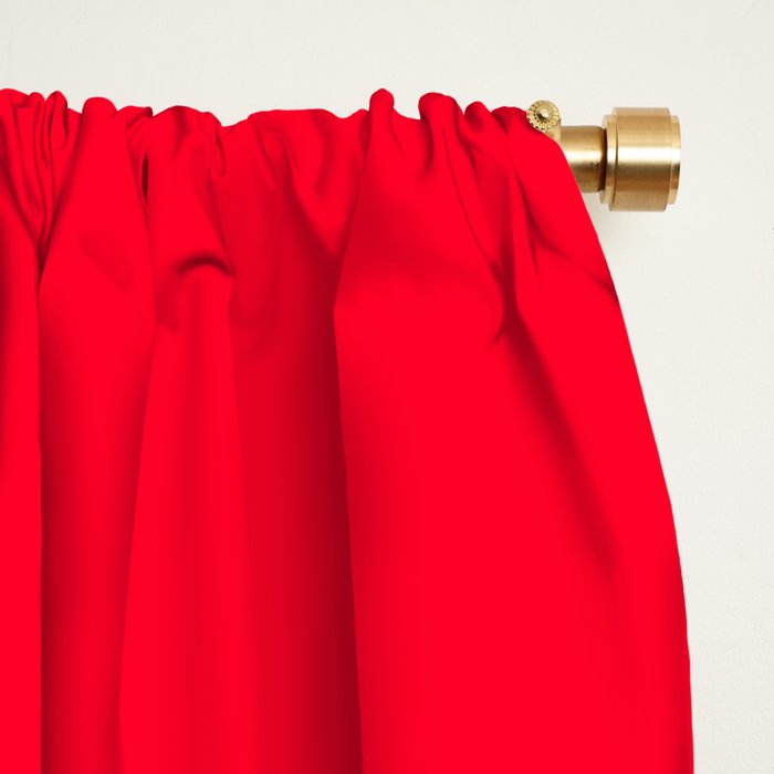 Bright Red Solid Color Window Curtain Gallery Image 2