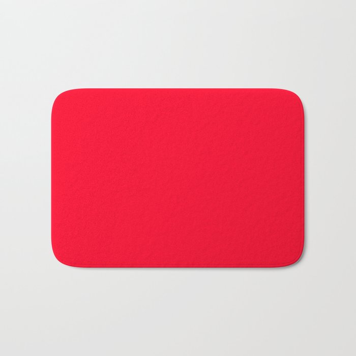 Bright Red Solid Color Bath Mat Gallery Image 1