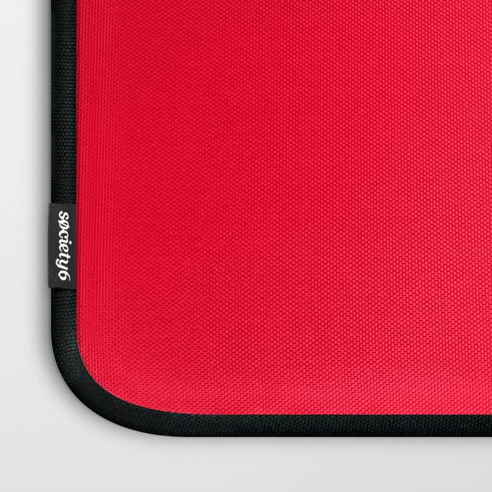Bright Red Solid Color Laptop Sleeve Gallery Image 3