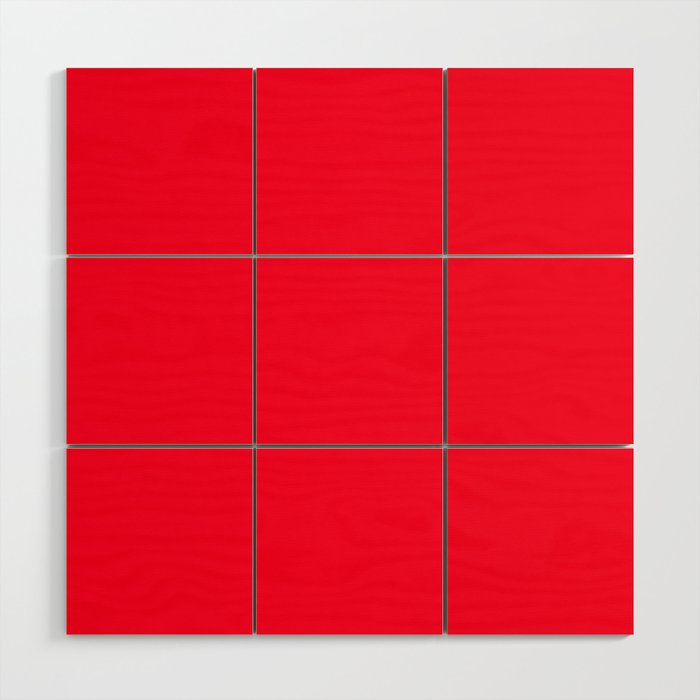 Bright Red Solid Color Wood Wall Art Gallery Image 1