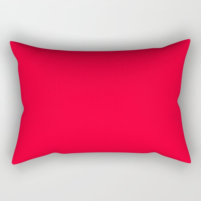 Bright Red Solid Color Rectangular Pillow Gallery Image 1