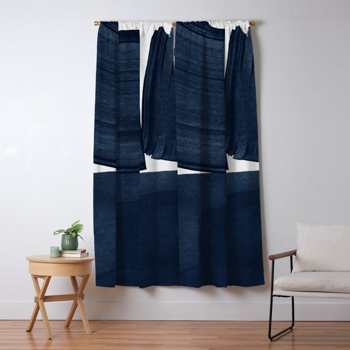 Minimalist Painting Blue I, Navy Decor Window Curtain Gallery Image 5