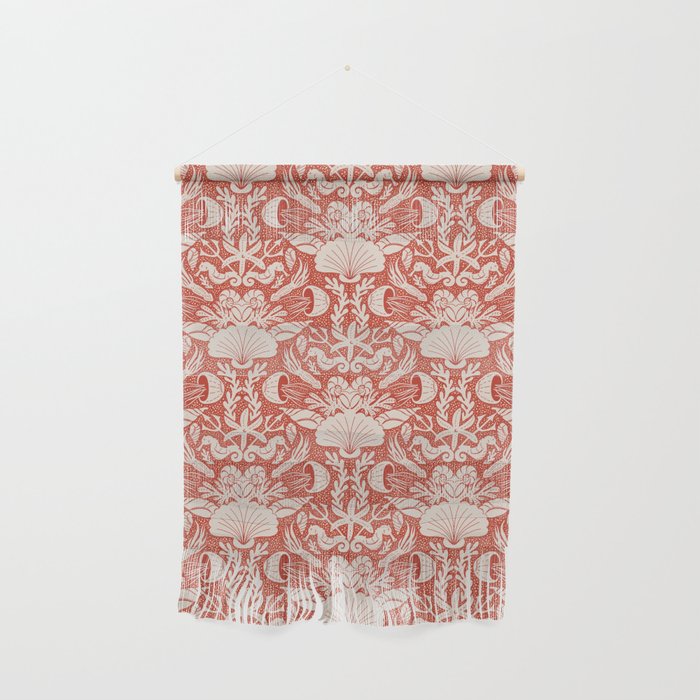 Neptune's joy warm red damask reworked Wall Hanging Gallery Image 1