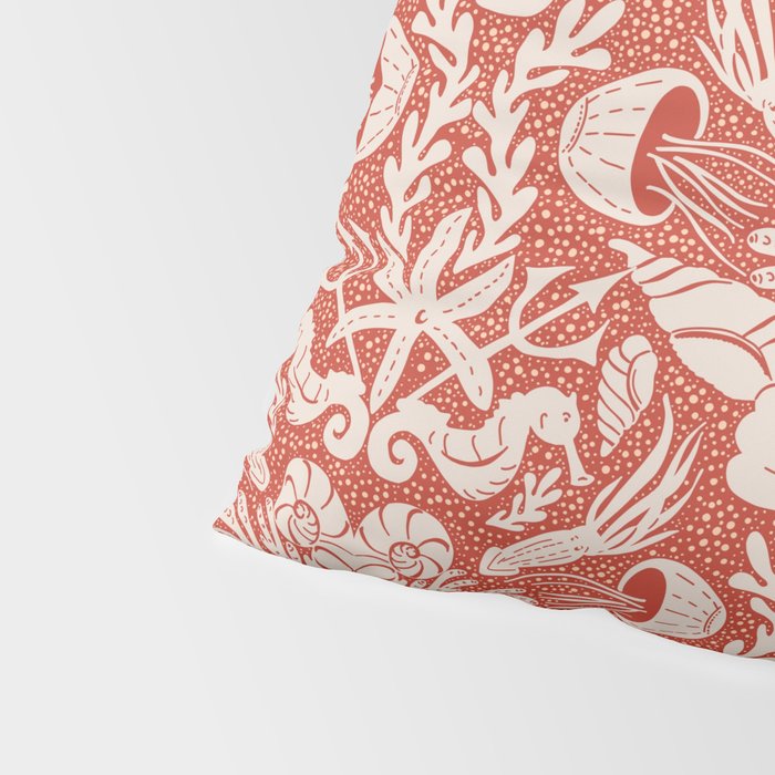 Neptune's joy warm red damask reworked Pillow Sham Gallery Image 4