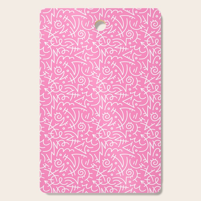 Colorful abstract fun line doodle art pattern Cutting Board Gallery Image 1