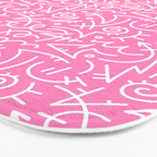 Colorful abstract fun line doodle art pattern Bath Mat Gallery Image 3