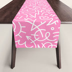 Colorful abstract fun line doodle art pattern Table Runner Gallery Image 1