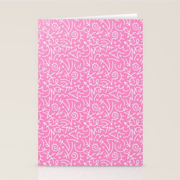 Colorful abstract fun line doodle art pattern Stationery Card Gallery Image 1