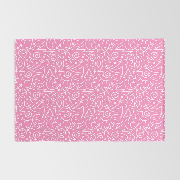 Colorful abstract fun line doodle art pattern Rug Gallery Image 2