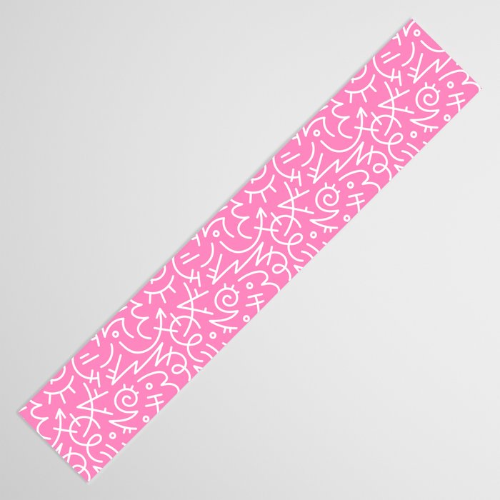 Colorful abstract fun line doodle art pattern Table Runner Gallery Image 3