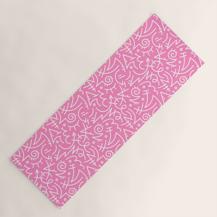 Colorful abstract fun line doodle art pattern Yoga Mat Gallery Image 1