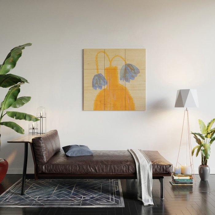Still Life with a Vase and Two Flowers Wood Wall Art Gallery Image 2