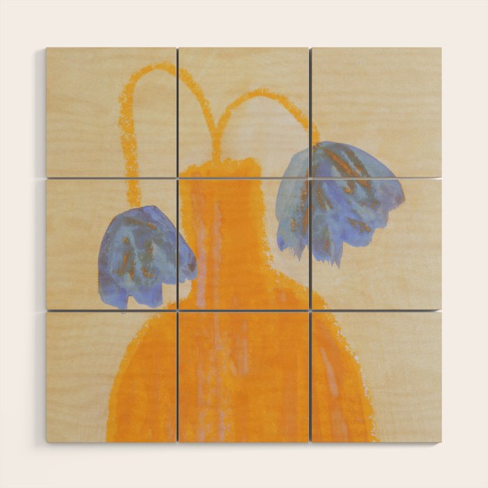 Still Life with a Vase and Two Flowers Wood Wall Art Gallery Image 1
