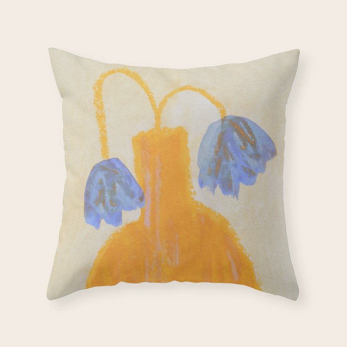 Still Life with a Vase and Two Flowers Throw Pillow Gallery Image 6